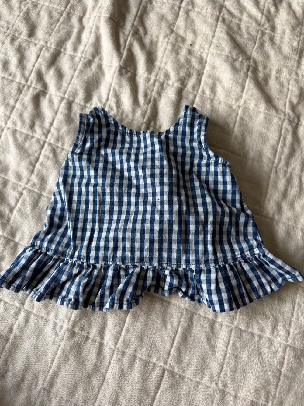 Baby Gap Gingham Denim Ruffle-Hem Outfit Set 18-24m 100% Cotton - Picture 7 of 8